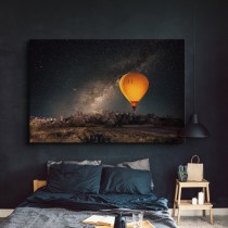Hot air balloon on a starry night